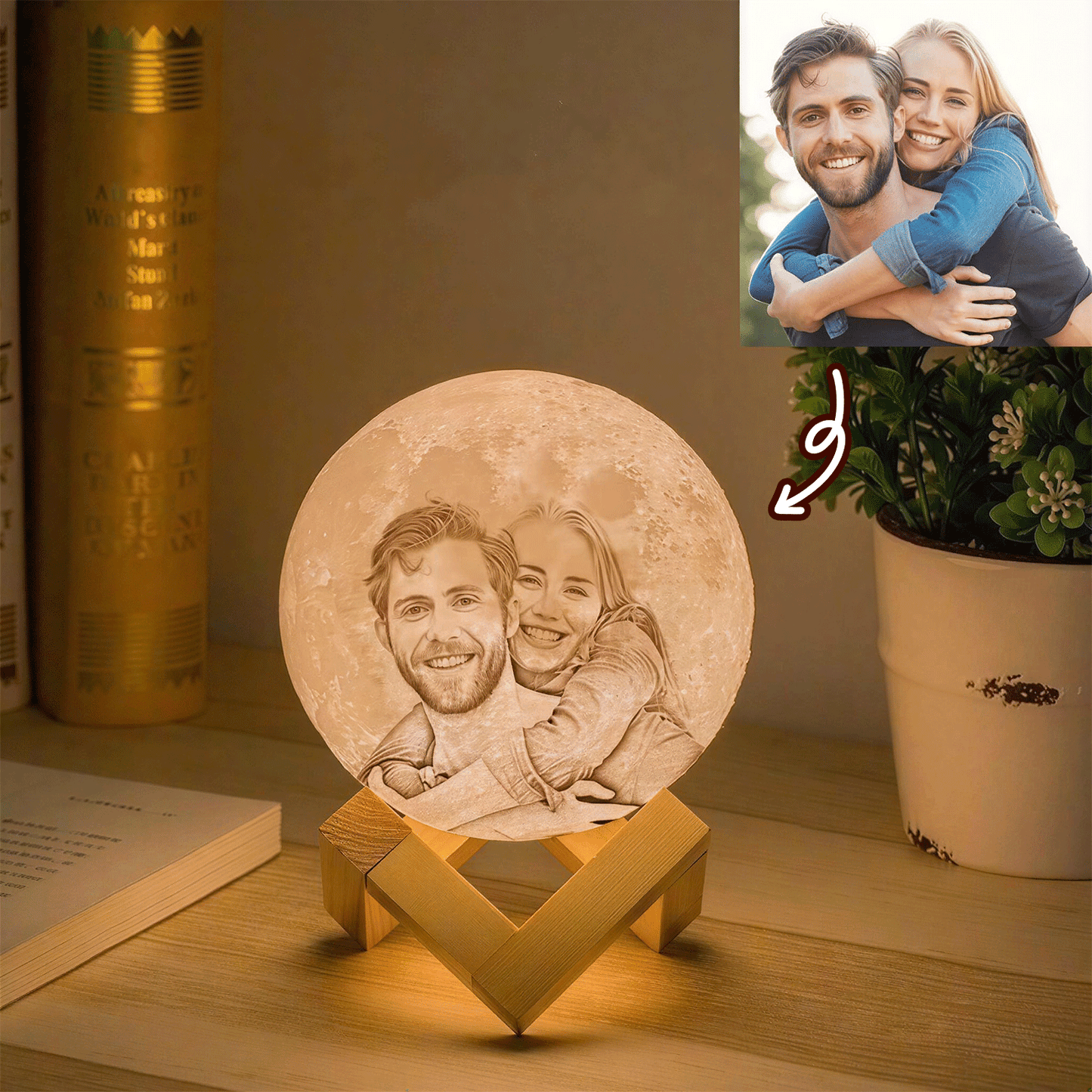Personalized 3D Photo Moon Lamp Romantic Gift -Custom Gifts