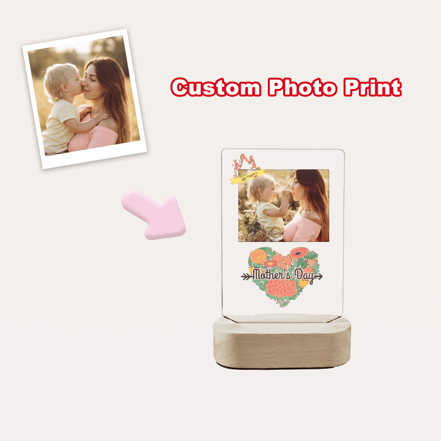 Custom Acrylic Photo Panel with Lighted Stand