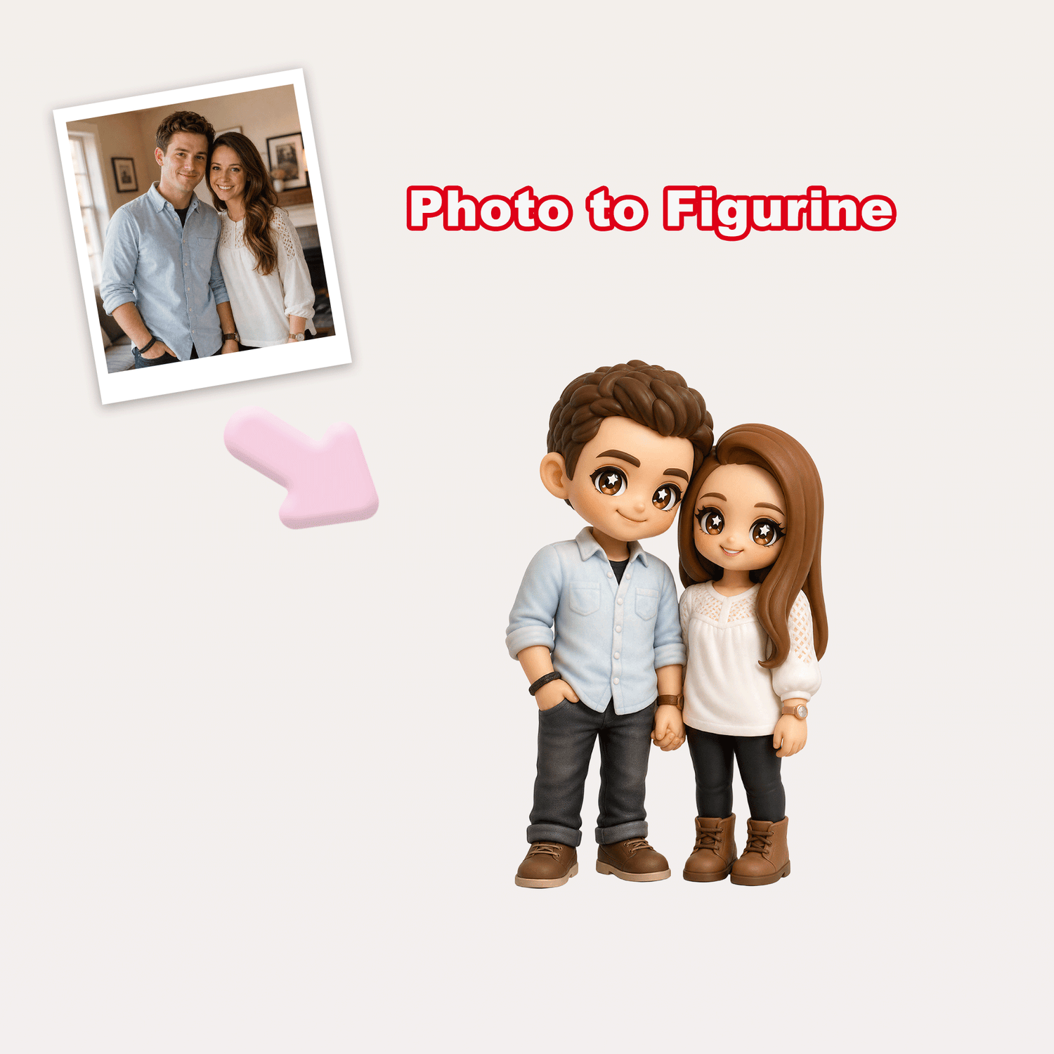 Custom 3D Cartoon Couple Figure
