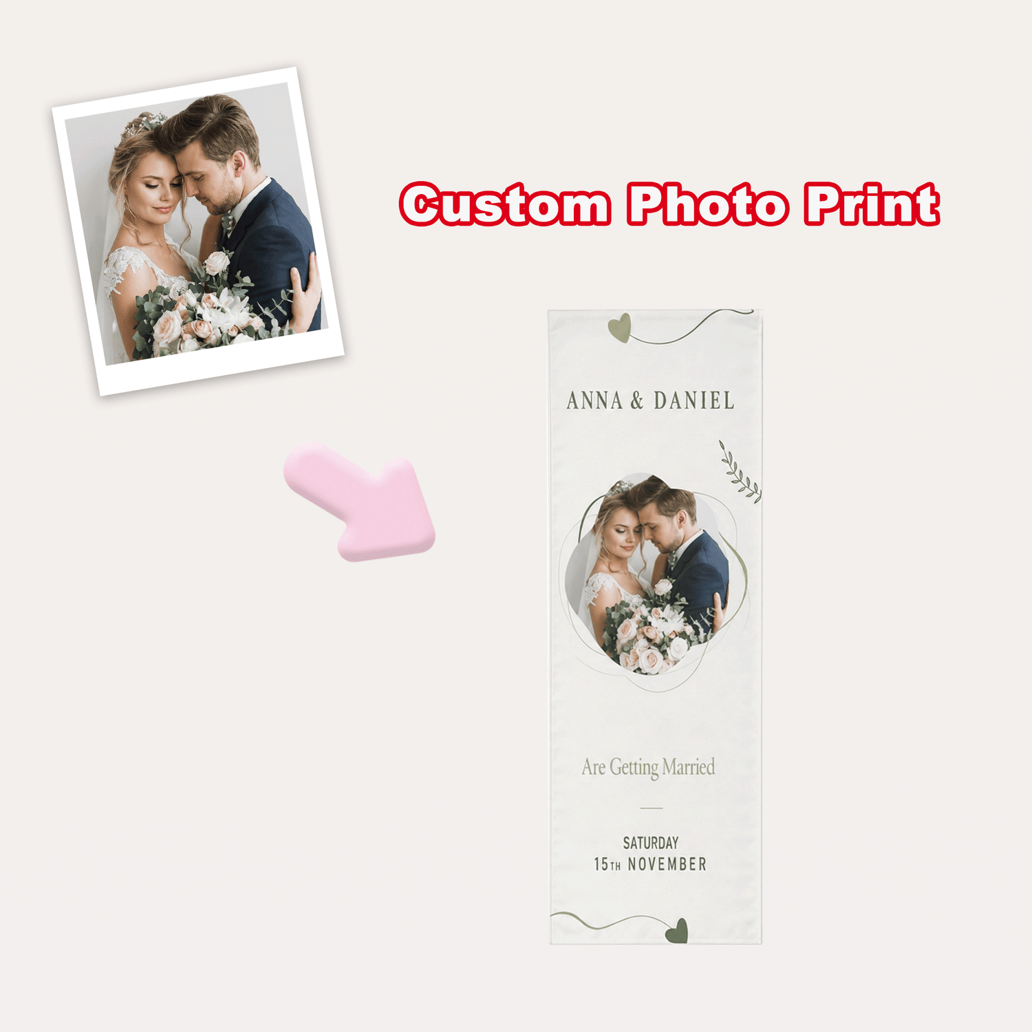 Custom Wedding Photo Wall Tapestry