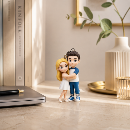 Custom 3D Couple Figure Keychain / Bag Charm
