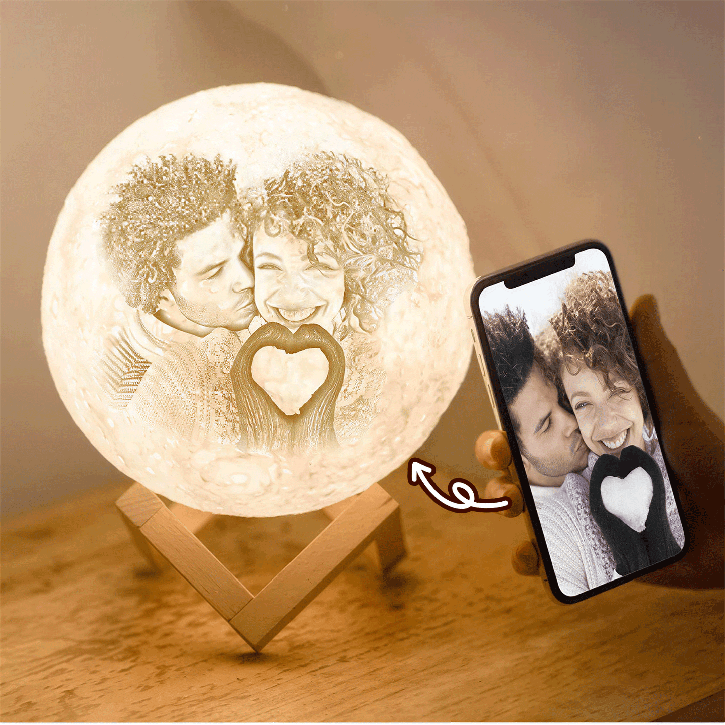 Personalized 3D Photo Moon Lamp Romantic Gift -Custom Gifts