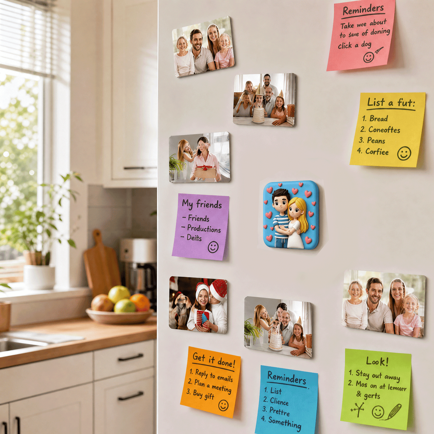 Custom 3D Square Couple Fridge Magnets