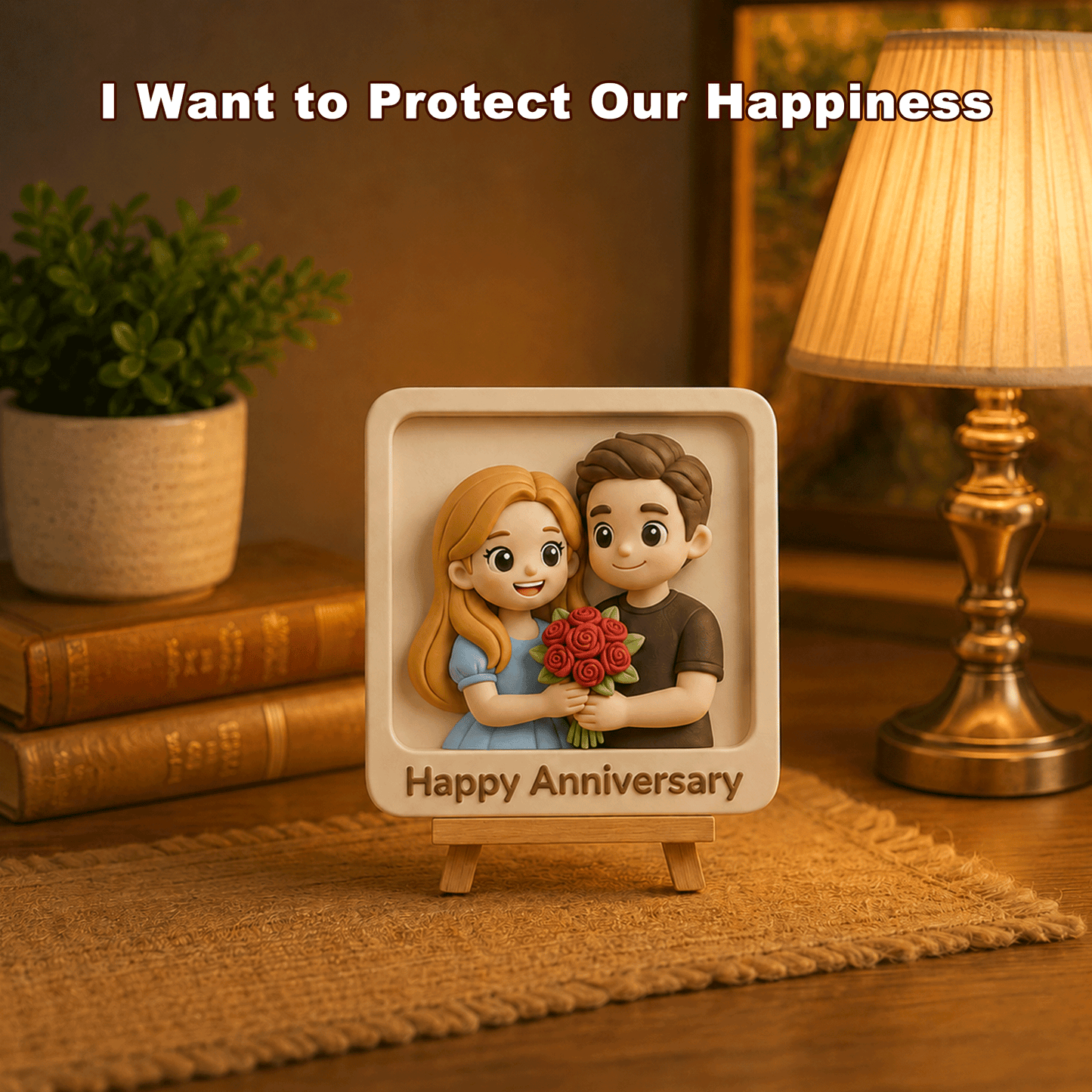 3D Couple Portrait Frame - Romantic Gift Idea