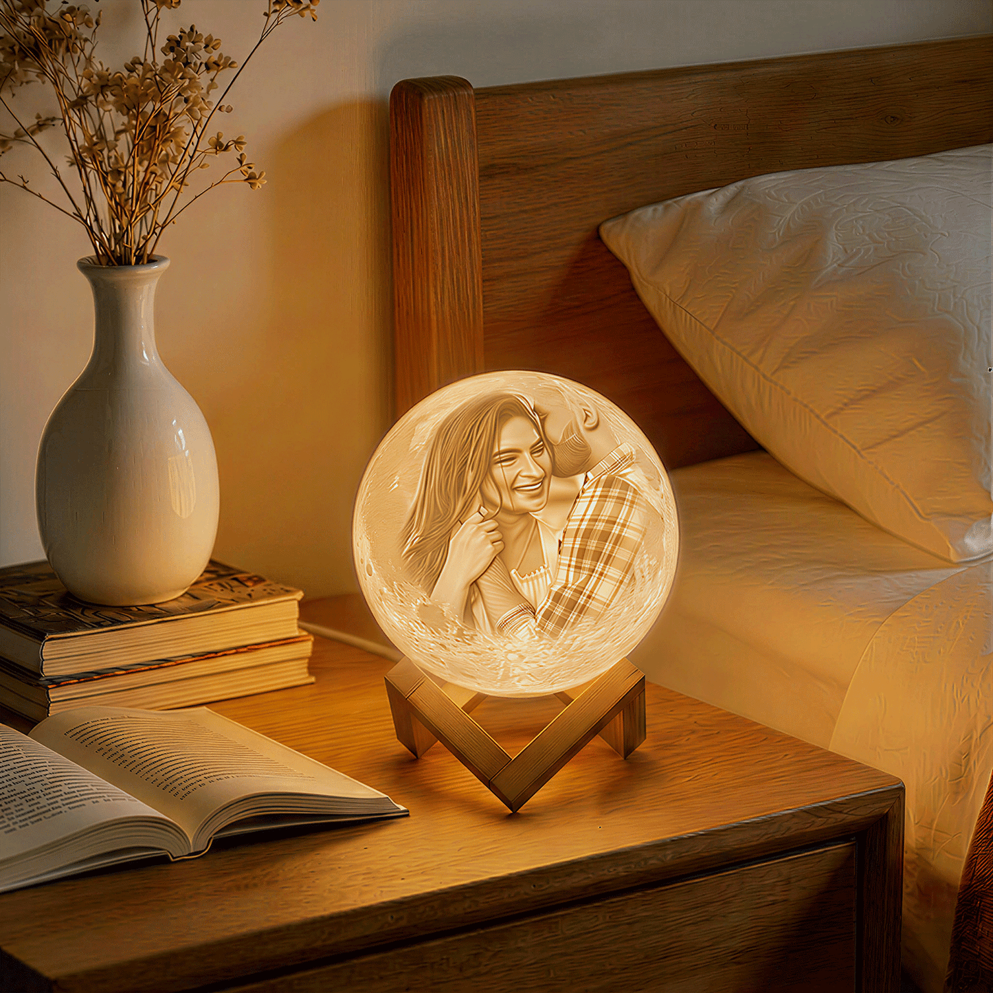 Personalized 3D Photo Moon Lamp Romantic Gift -Custom Gifts