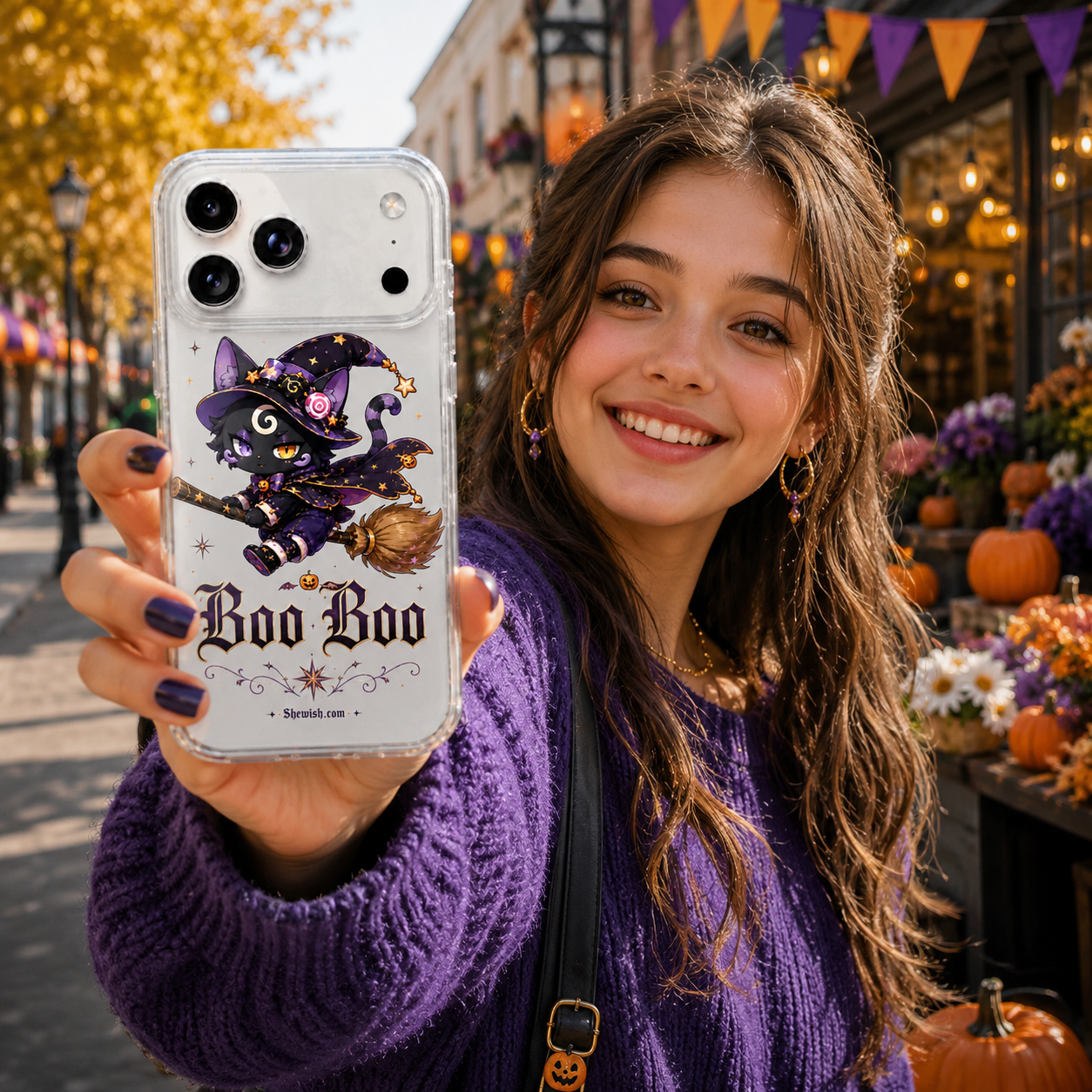 Phone Case-BooBoo Starry Night Cat Phone Cover - Designer series