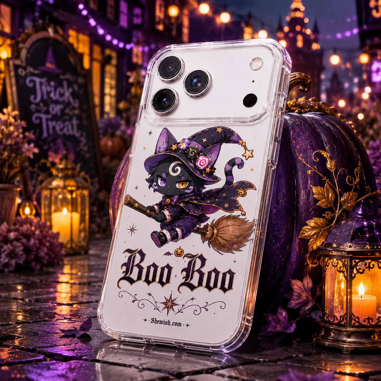 Phone Case-BooBoo Starry Night Cat Phone Cover - Designer series